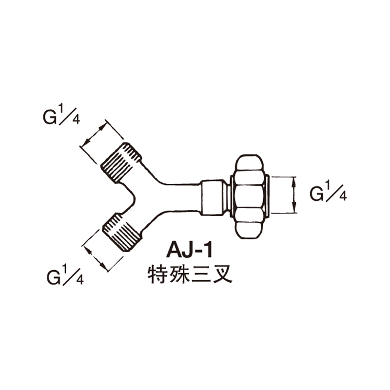 日本IWATA岩田AJ-1特殊空气三叉接头